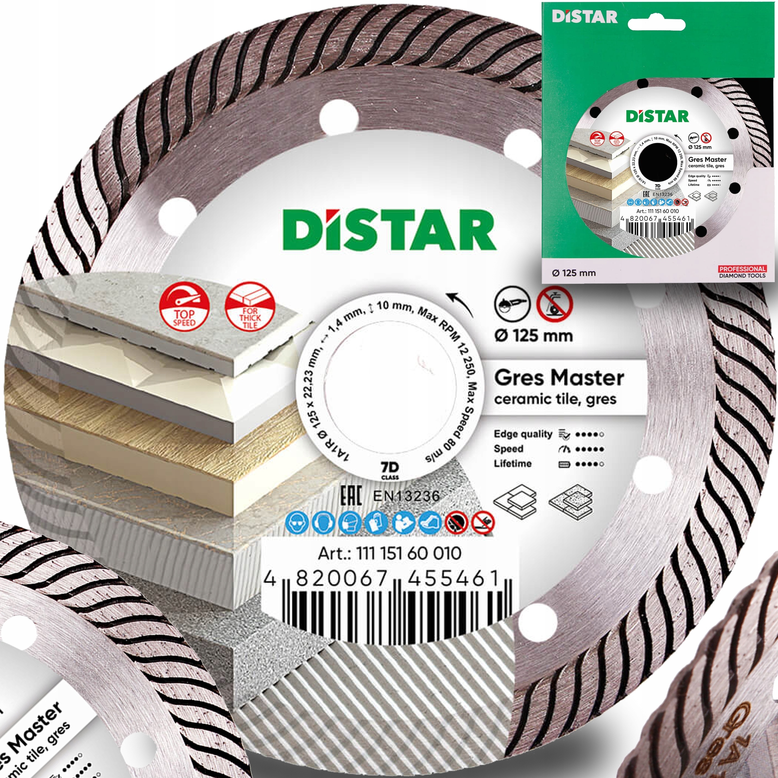 Distar Diamentowa tarcza 1A1R 125 Gres Master
