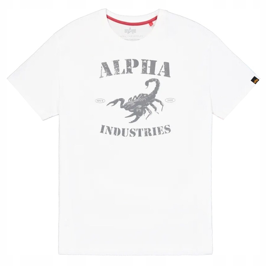 Tričko bavlněné sportovní tričko Alpha Industries Scorpion White L