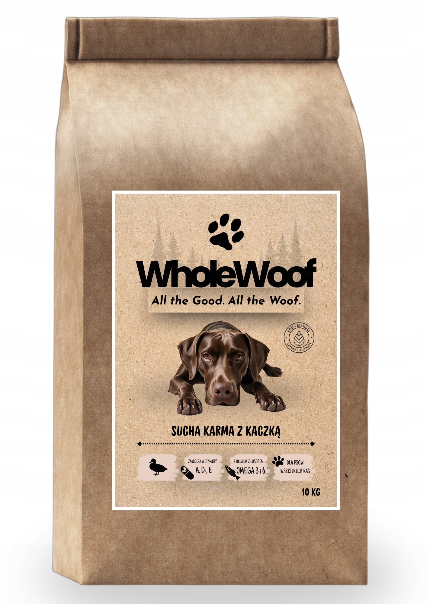 Levně WholeWoof 10 Kg s kachnou – suché krmivo pro psy