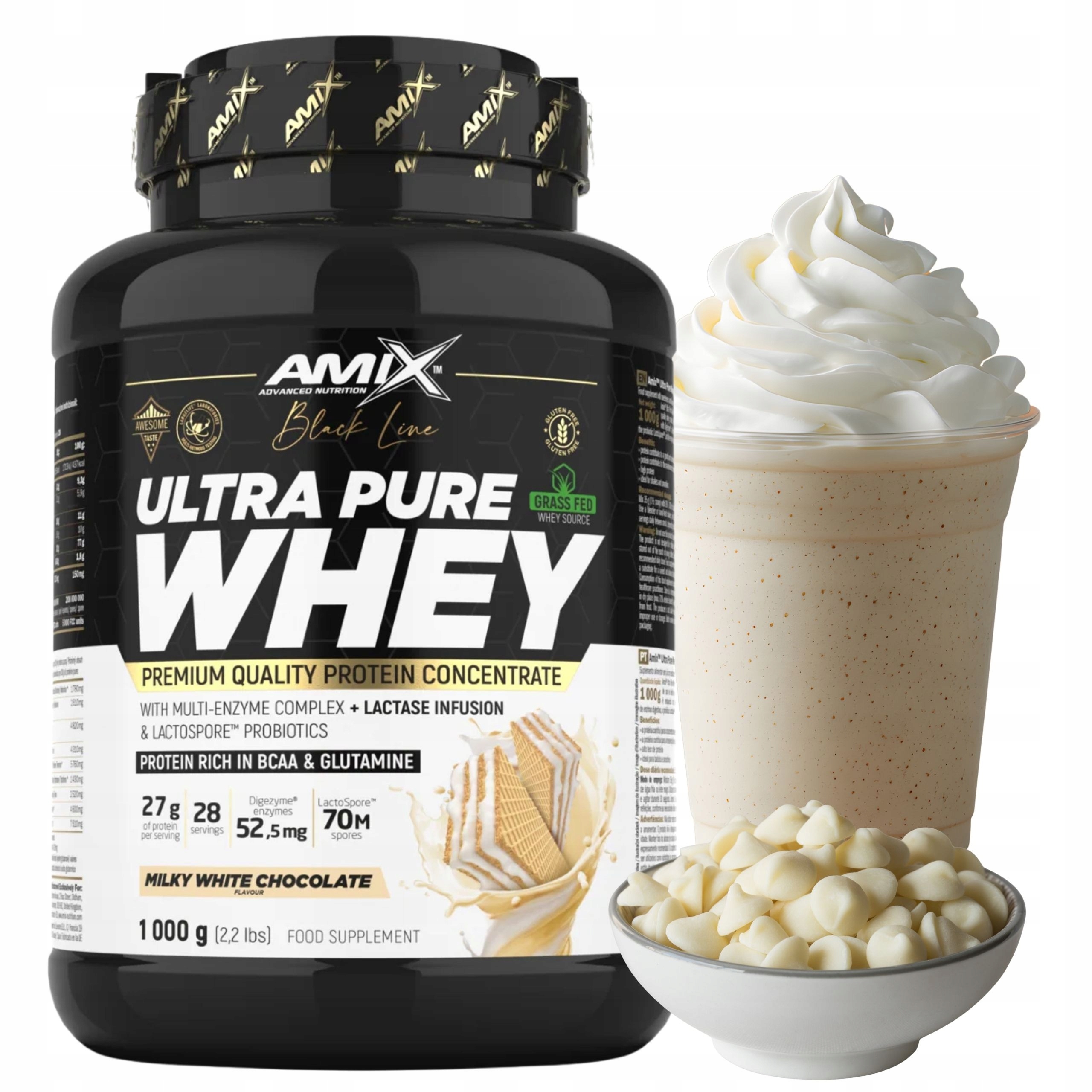 Syrovátkový Koncentrát Wpc Protein Pure Whey Digezyme Bílkoviny Bílá Čokoláda 1 kg