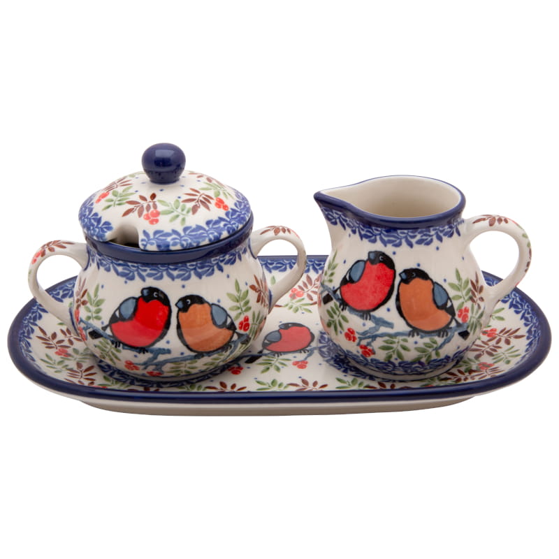 Dezertný komplet Cukornica Mliečnik Ceramika Artystyczna Bolesławiec Gile