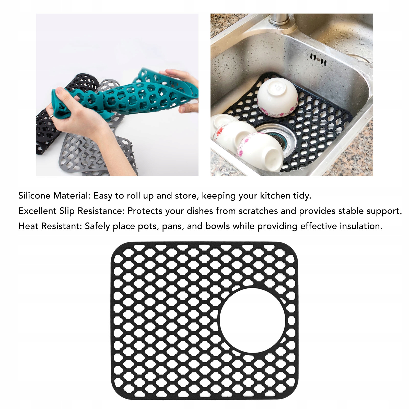 KRATKA DO ZLEWU SILIKON MATA OCHRONNA 35X30 DUŻY Marka bez marki