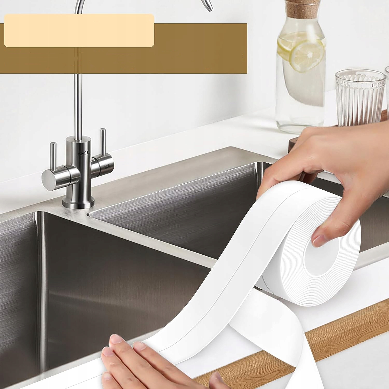 2 ROLKI TAŚMY USZCZELNIAJĄCEJ DO KĄPIELI, SAMOPRZYLEPNA, WODOODPORNA, WANNY Typ uszczelnianie