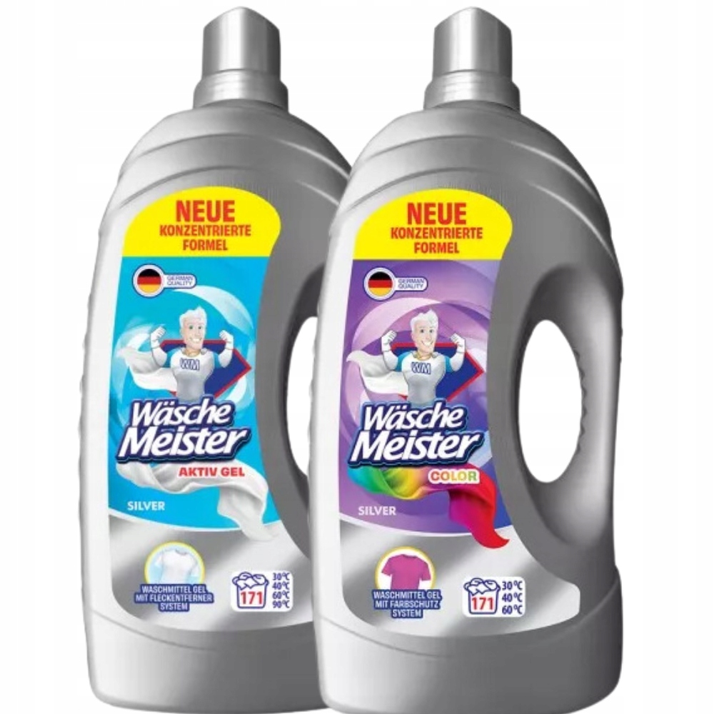 Levně WäscheMeister Silver Sada Activ a Color Prací gely 2x 6l