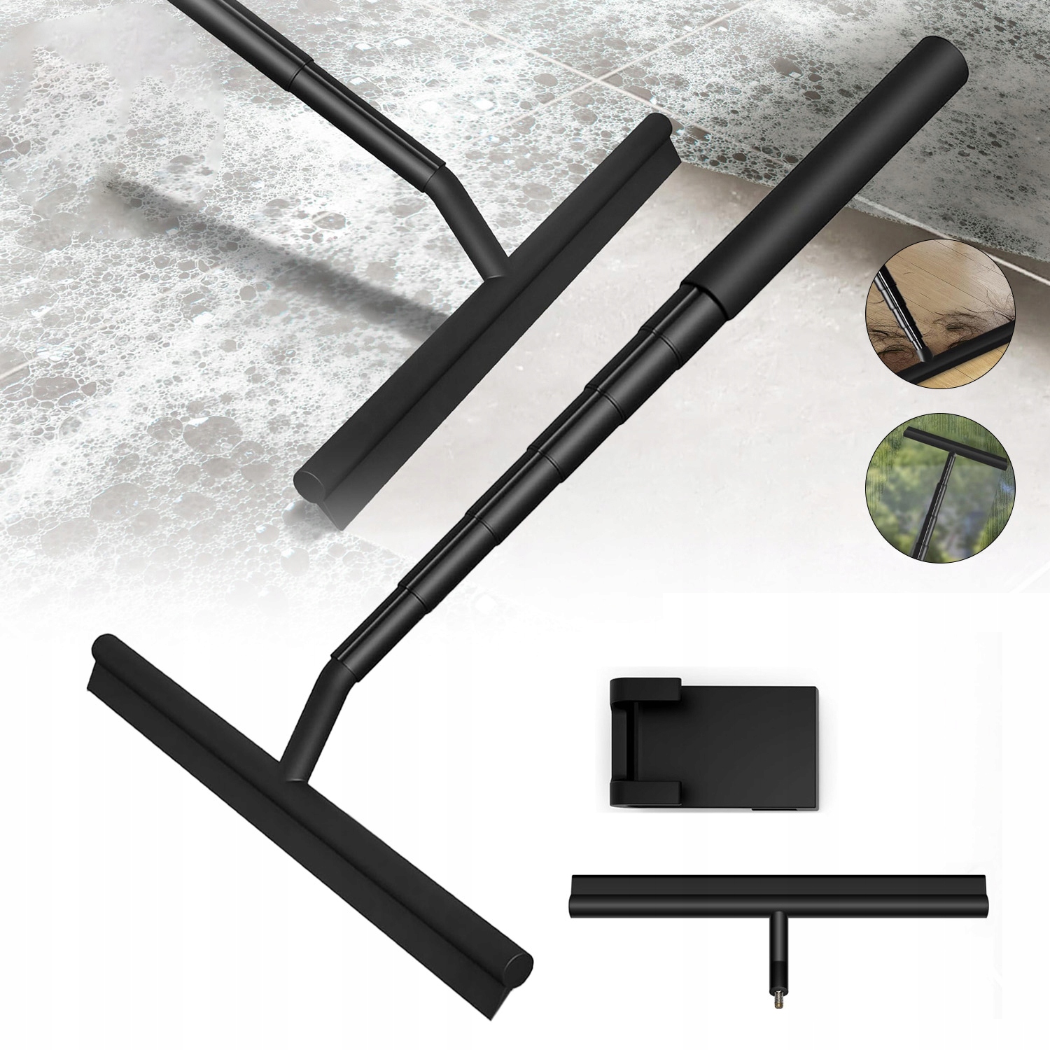 Stěrka Na Vodu Na Skla Zrcadel Sprchového Koutu Černá