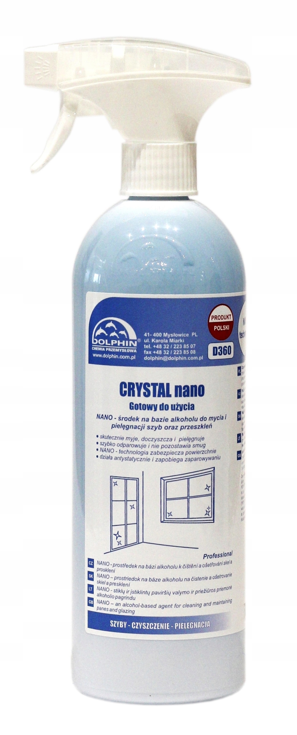 

Crystal Nano Technologia Płyn do mycia szyb 800ml