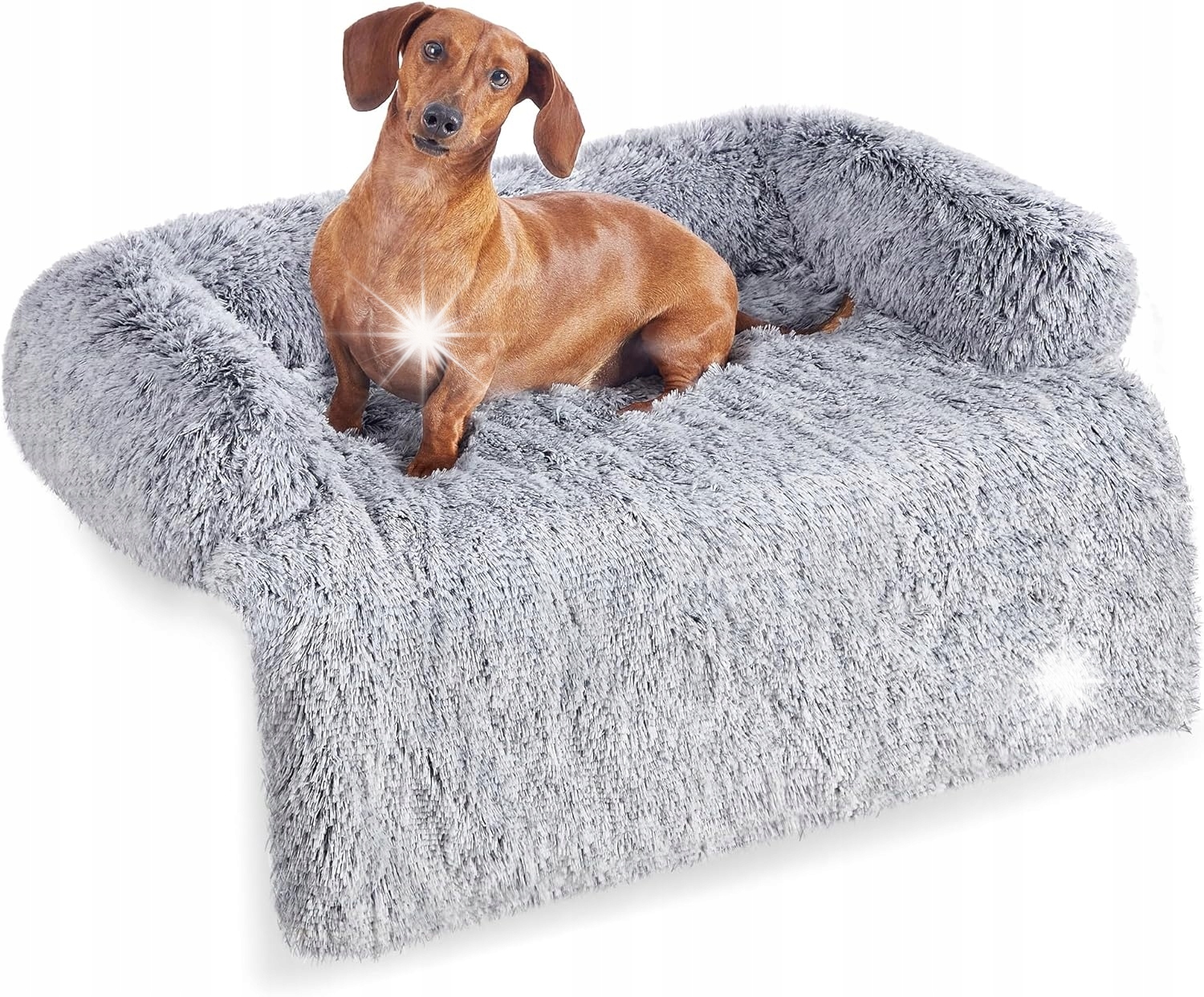 Levně Pelíšek Kotec Měkké Plyšové Šedé Pohodlné 95x85 cm