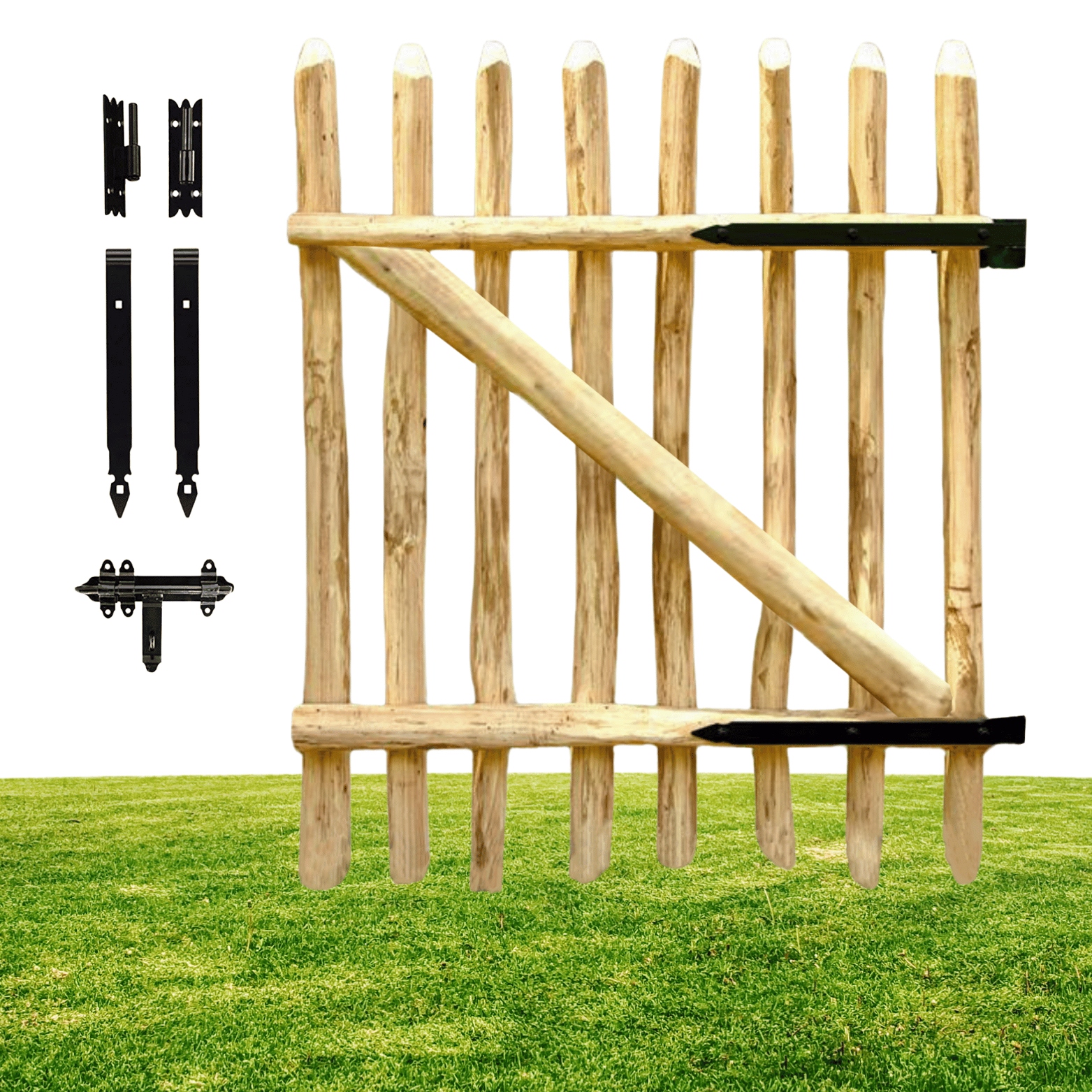 Dřevěná Vrátka do zahrady 80 x 100 cm, branka, dřevo, ořech, na plot