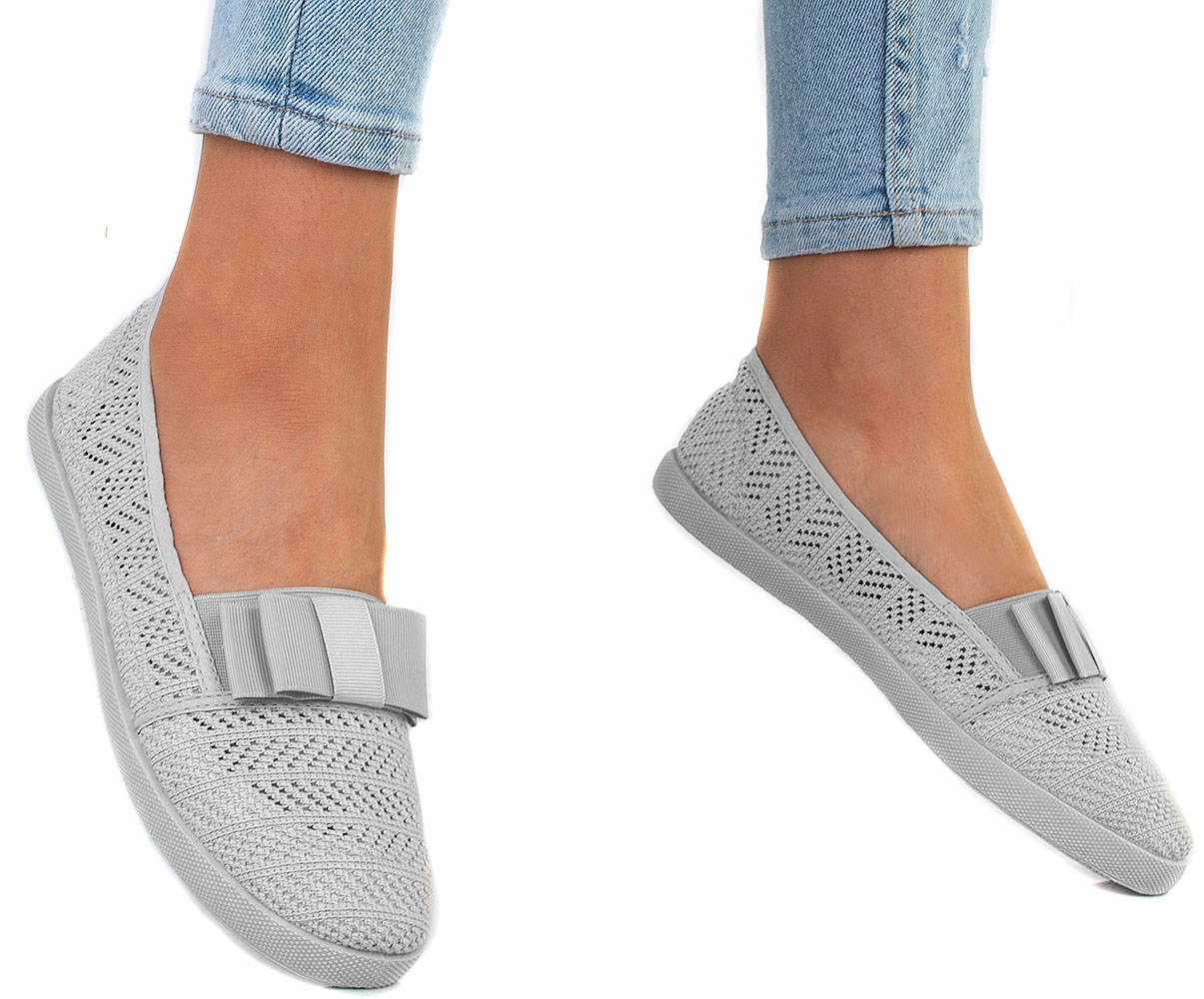 

6472 Szare Wygodne Koronkowe Trampki Tenisówki 40