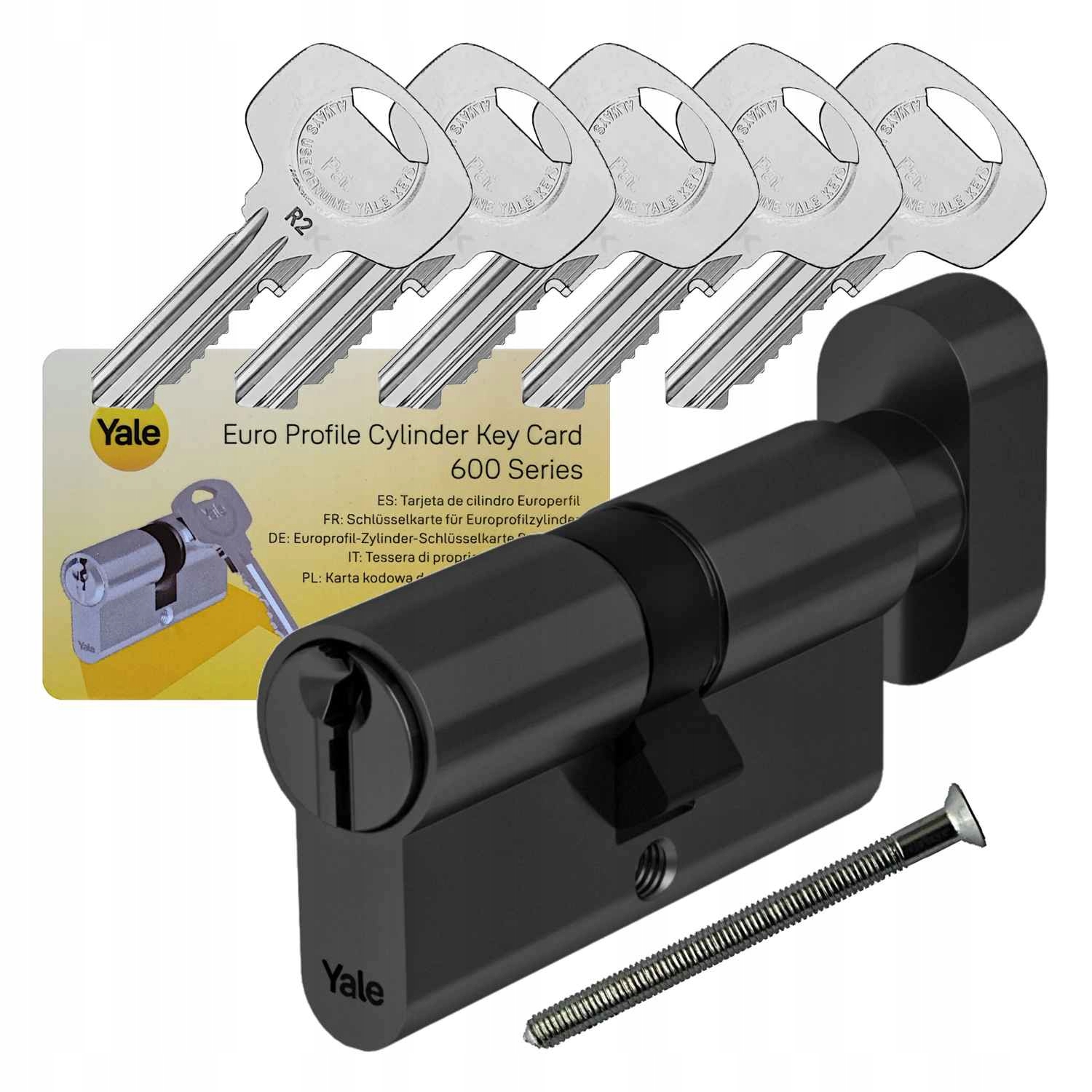 vložka Yale Y600 45/50G s knoflíkem, černá