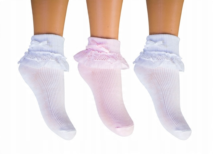 

ZS004 Skarpetki z falbanką skarpety 3PAK 24-36m