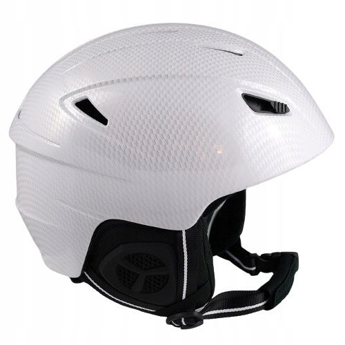 Lyžařská Přilba Snowboardová bílá karbonová +dárek