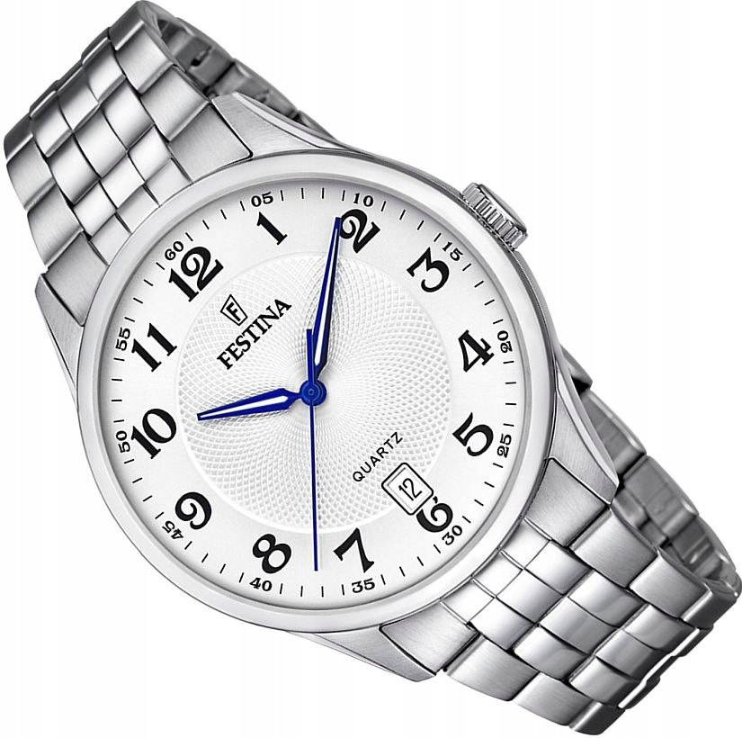 Pánské Hodinky Festina F20425/1 Elegantní Ocelové Bílé S Datumovkou 43 mm