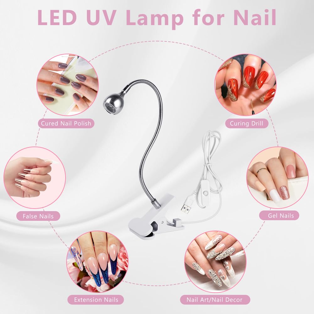 LOPHE Lampa UV Do Gelnokci Elastyczna Mini Lampa LED Z Klipsem — miniatura 7