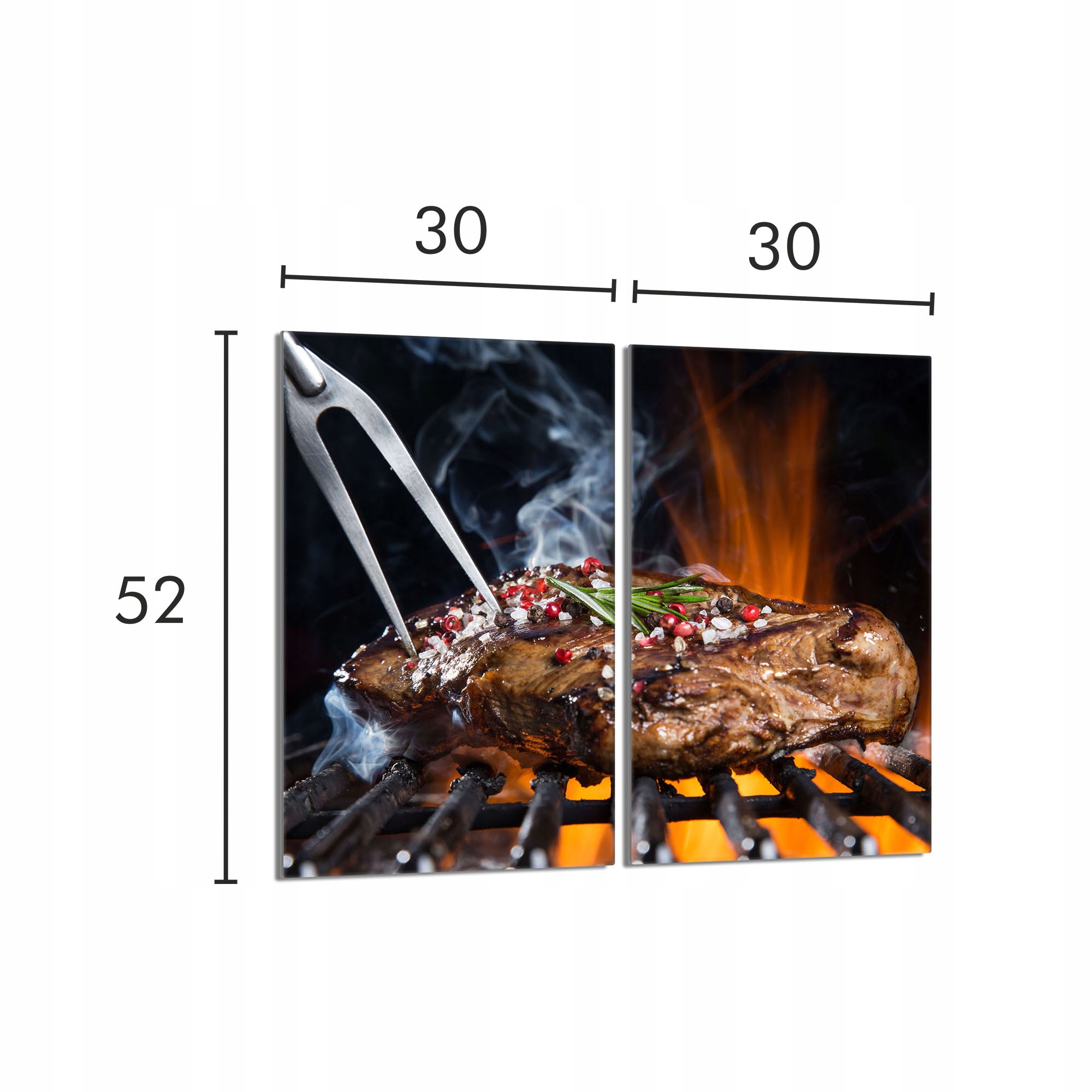 Skleněná ochranná deska na sporák 2x30x52 Grill
