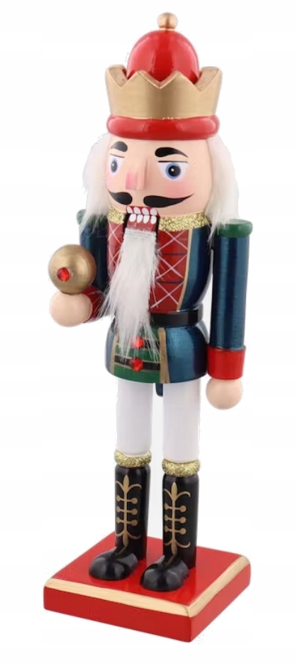 DZIADEK DO ORZECHÓW KRÓL Z BERŁEM 25 CM brokatowy
