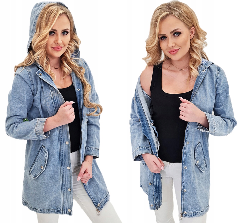 

Jeansowa Parka Kurtka Katana Kaptur Damska L/XL