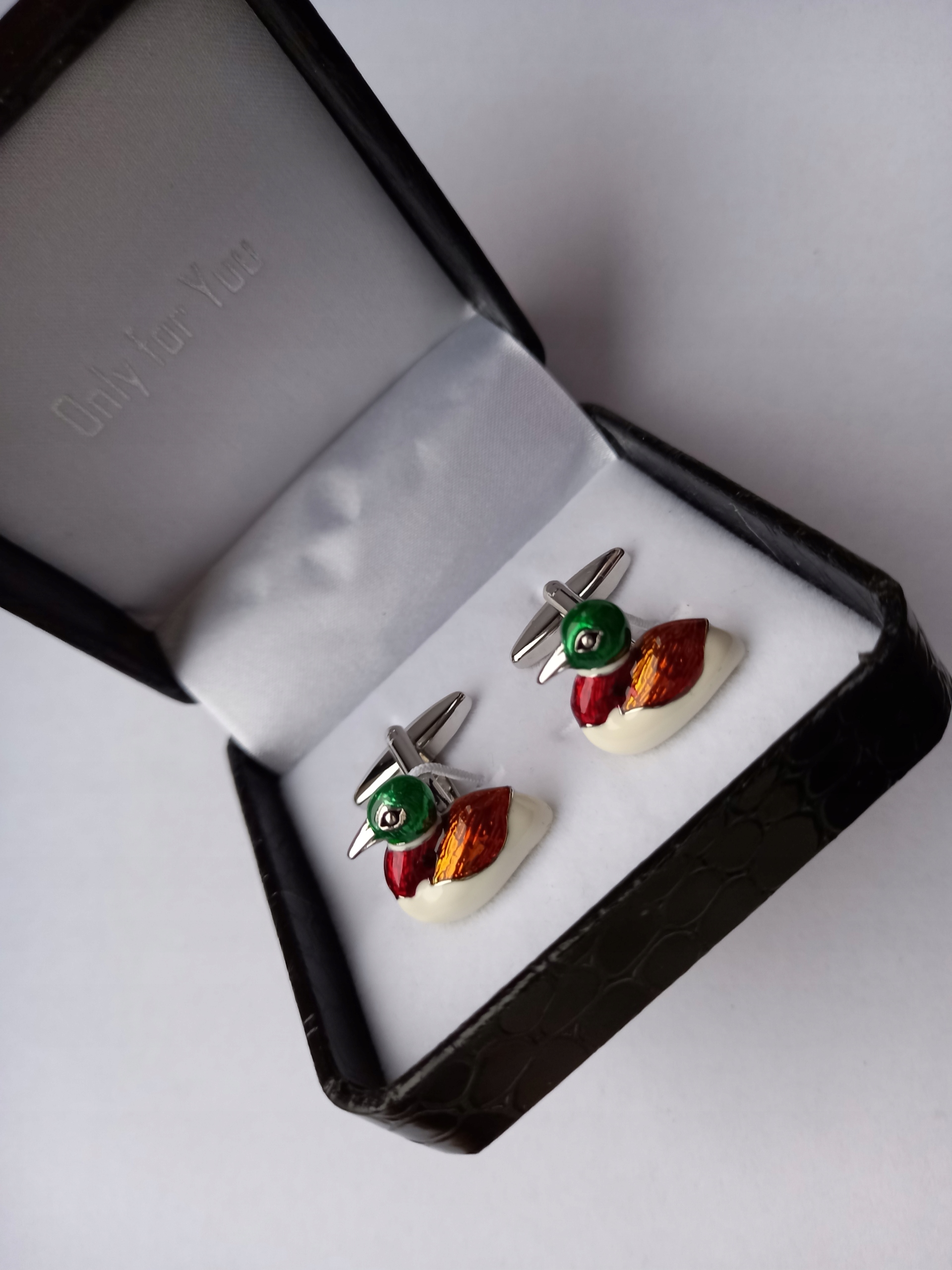 Stylové manžetové knoflíčky Kachna pro myslivce