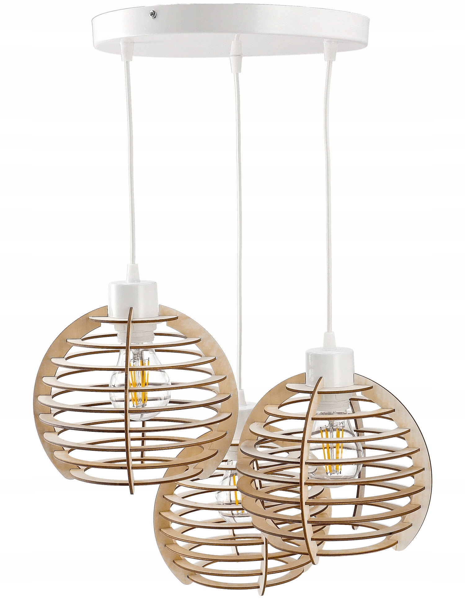 

Lampa wisząca żyrandol zwis sufitowa klosz drewno