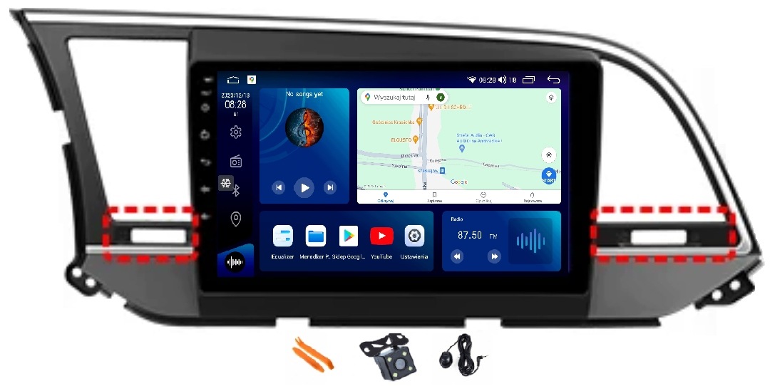 Radio Android Navigace Hyundai Elantra 6 16-18 8/256GB 2K Lte 4G CarPlay