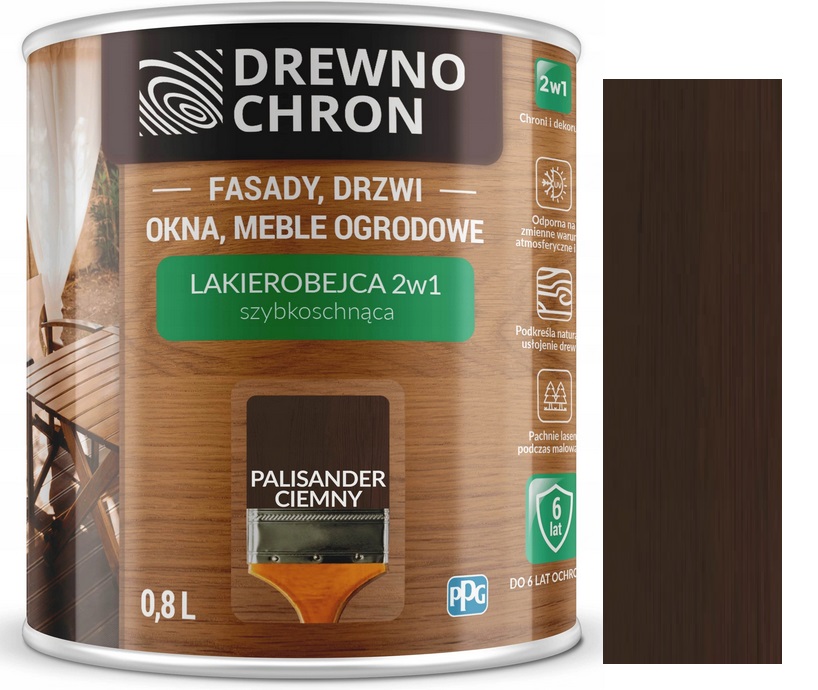 

Drewnochron Lakierobejca 2W1 Palisander Ciem. 0.8L