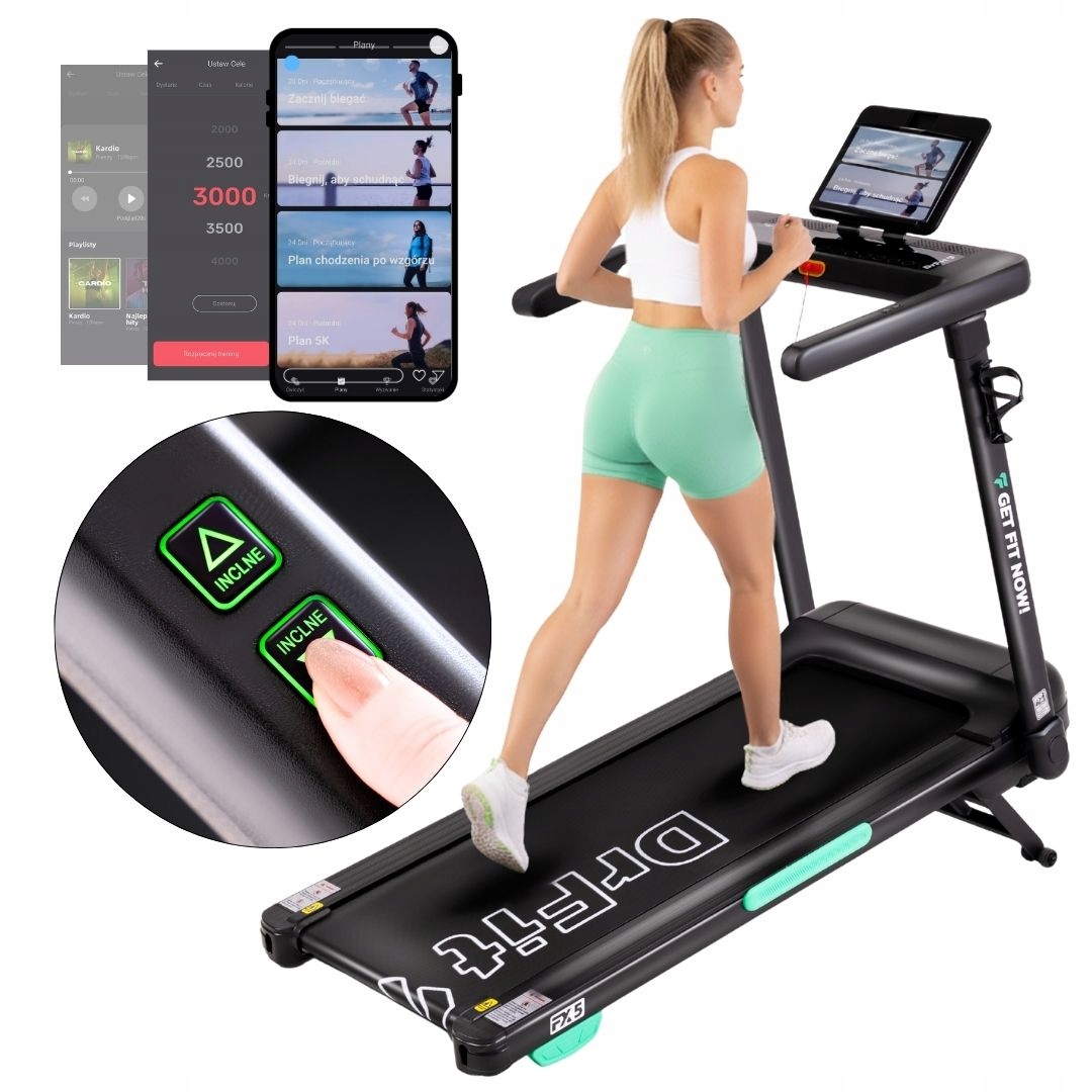 Bieżnia Elektryczna Domowa Składana pod Łóżko 14 km Automat Nachylenie 25°