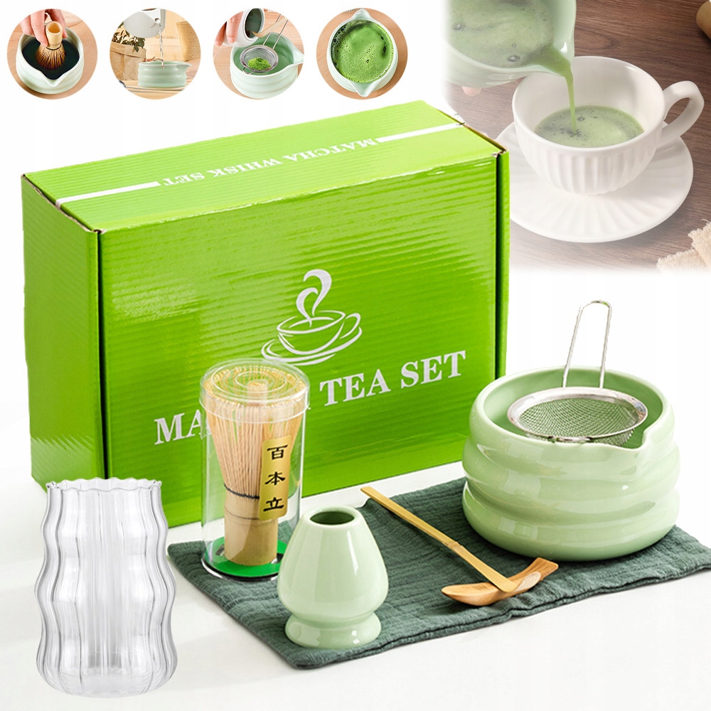 Zestaw Do Herbaty Matcha,zestaw Miotełka 7EL Z Trzepaczką Do Matchy 7W1