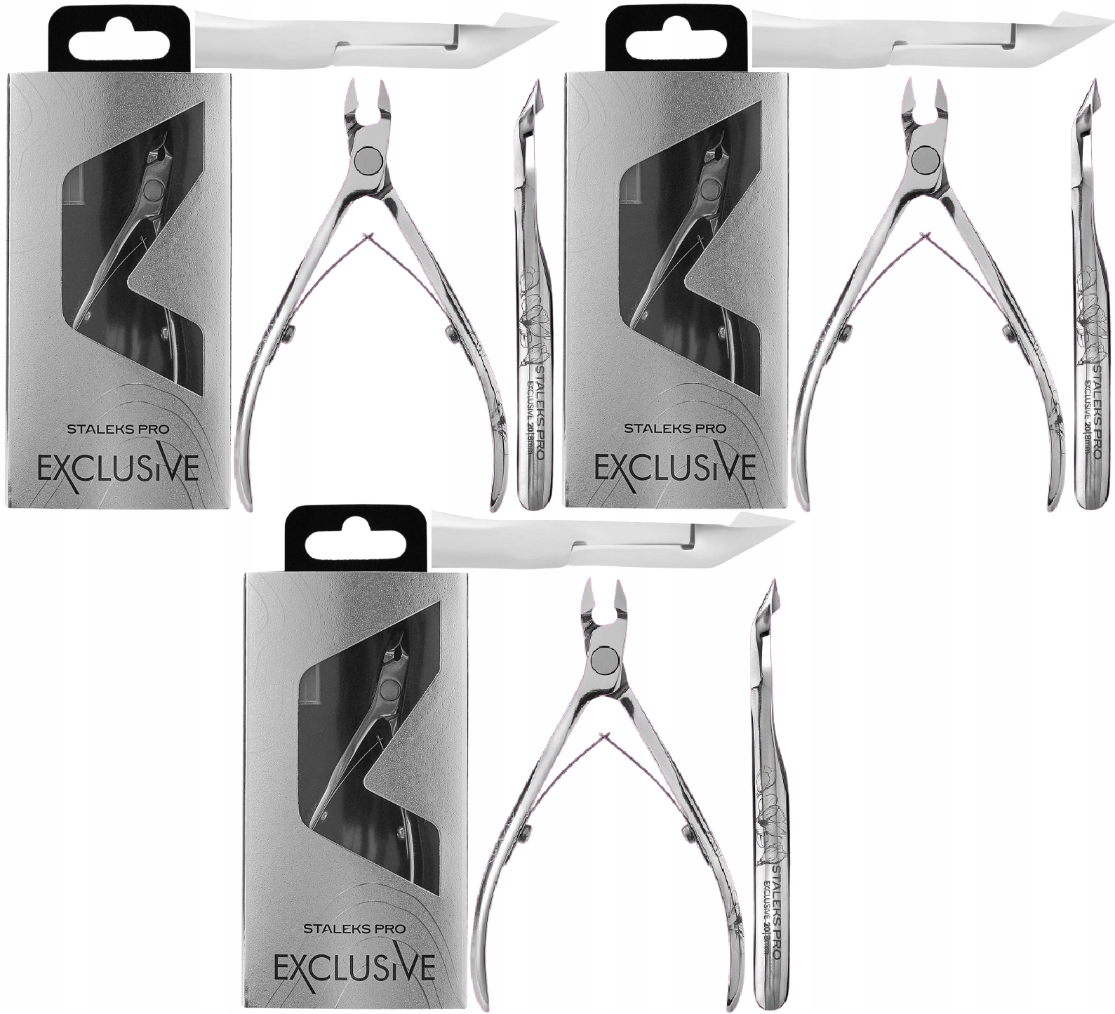 3 kusy Profesionální kleště na kůži Exclusive 20 8 mm (Magnolie) Staleks