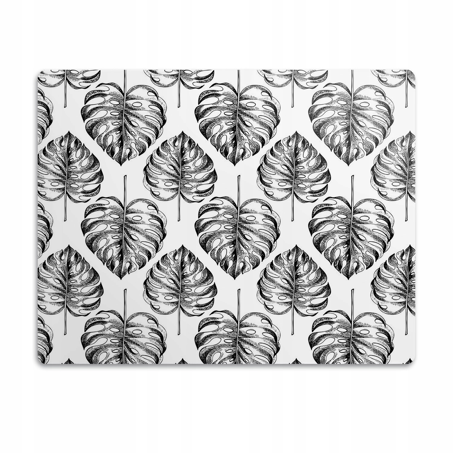 Podložka pod misku pro kočky Monstera černá 60x40 cm