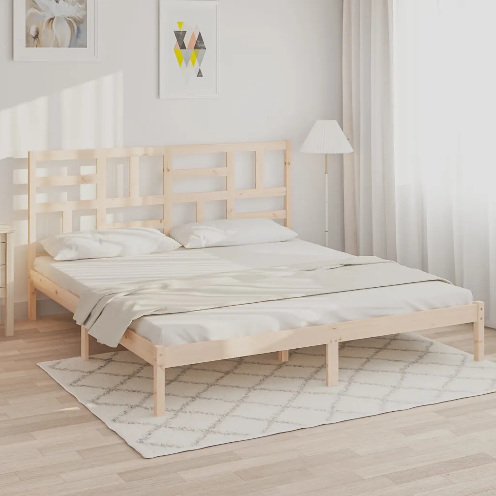 Rám postele bez matrace masivní dřevo 180 x 200 cm Hnědá 3105965
