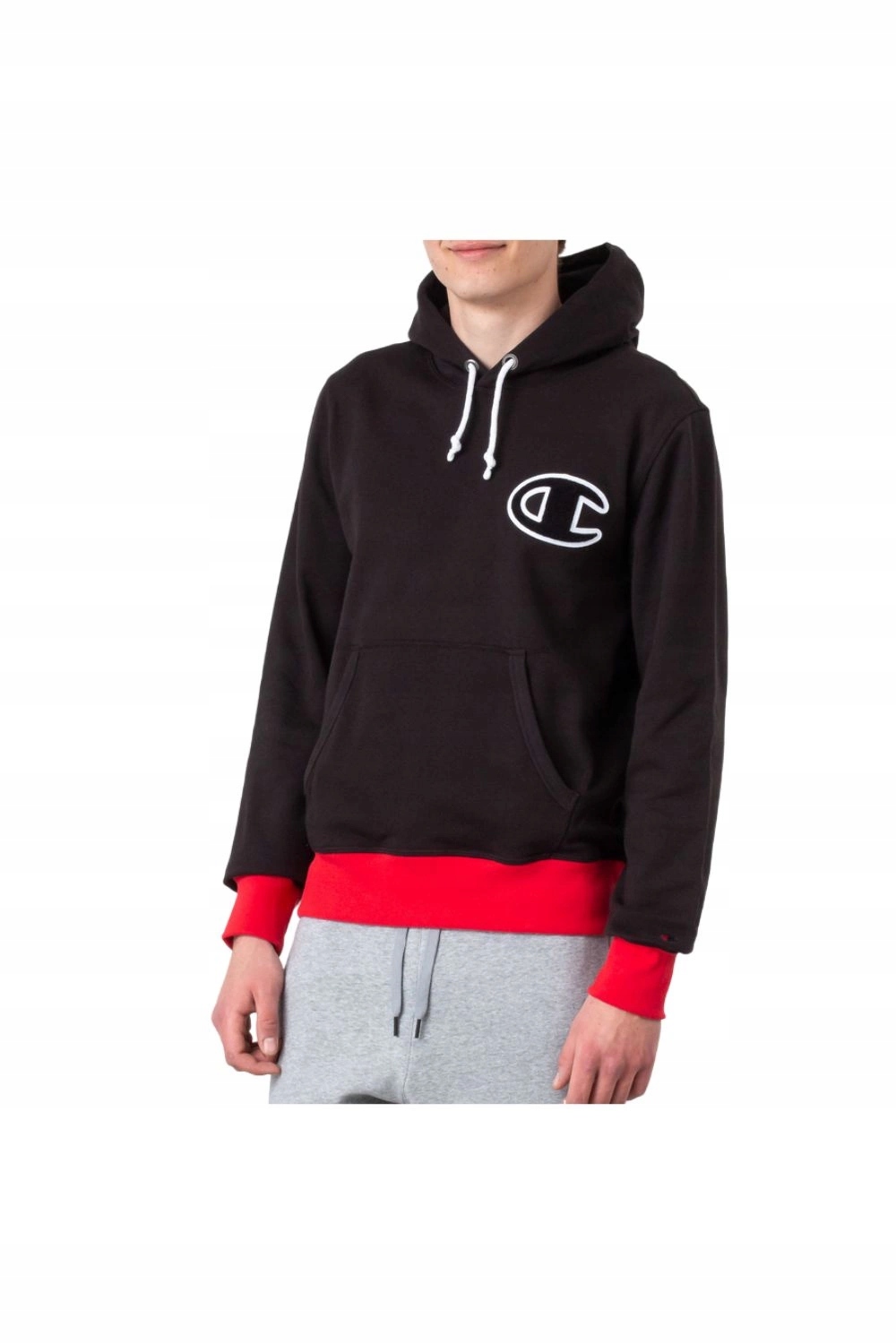 Pánská mikina mikina Champion , černá bavlna, logo s kapucí vel. S