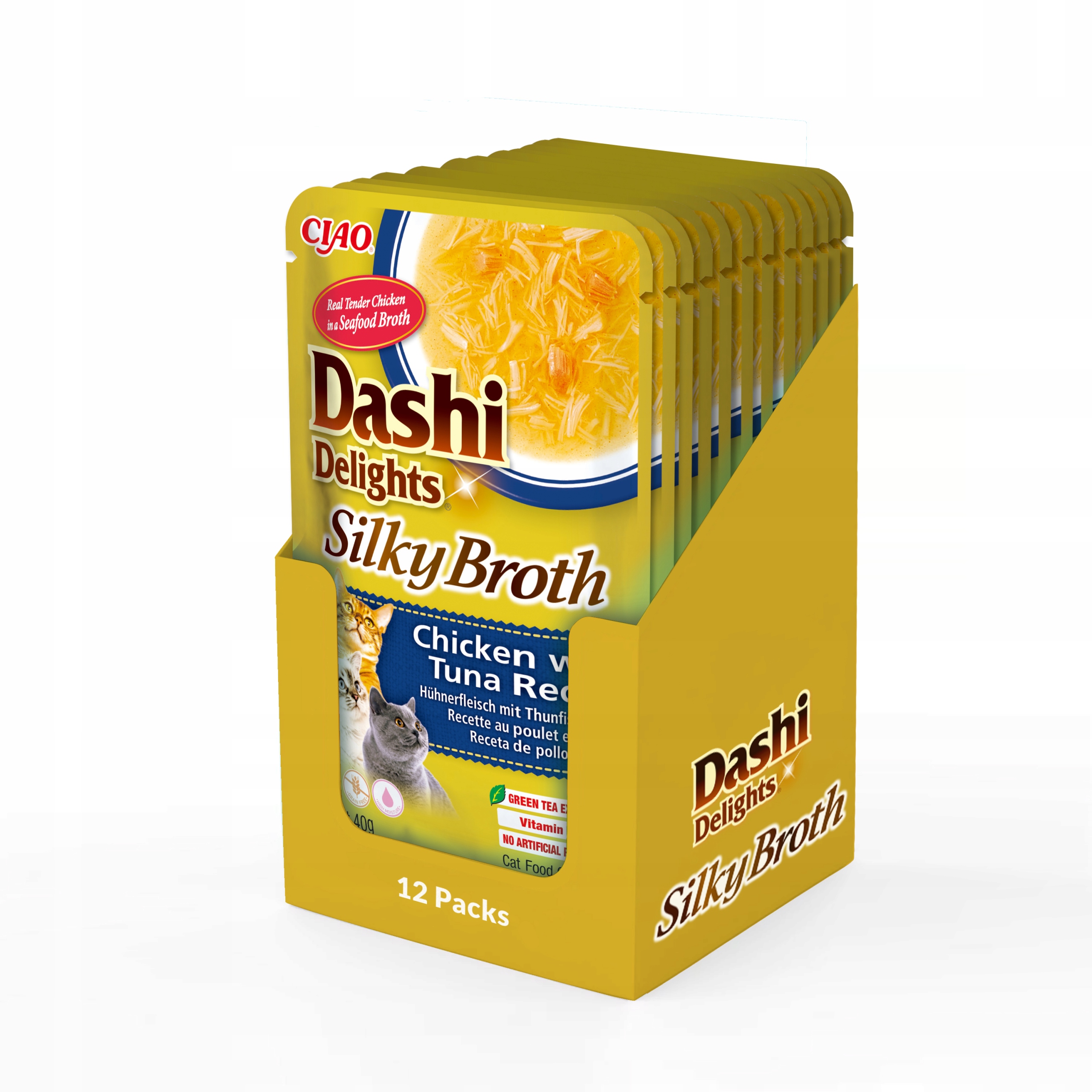 Levně Inaba Cat Dashi Delights Hedvábné kuře s tuňákem 12x40g