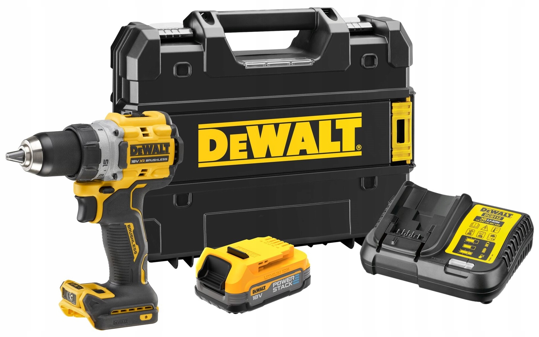 DeWALT DCD800E1T Wiertarko-wkrętarka 18V 1,7Ah 90Nm Powerstack