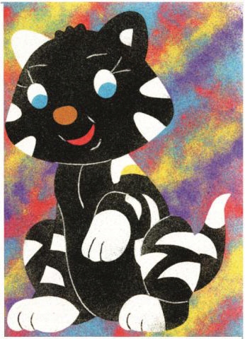 PIASKOWE OBRAZKI malowanki z piasku KOTEK