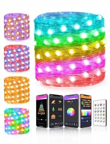 AURIOSTAR Lampa Świąteczna 60M 600LED Z Pilotem Timerem 8 Trybów IP44 — miniatura 11