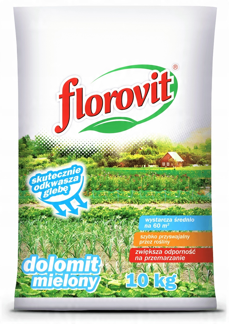 

Florovit Dolomit Mielony Wapno Odkwasza Glebę 10KG