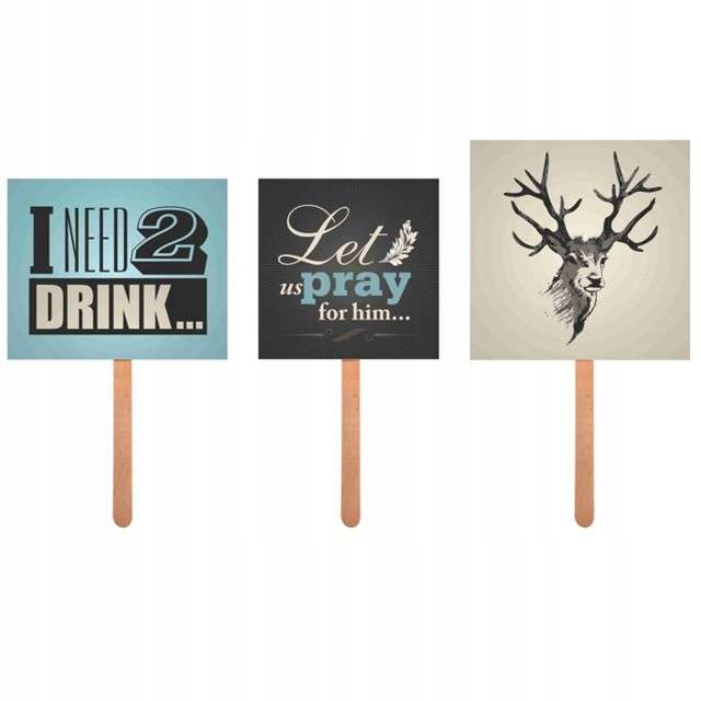 

Karteczki na patyczku TeamGroom Wieczór Kawalerski