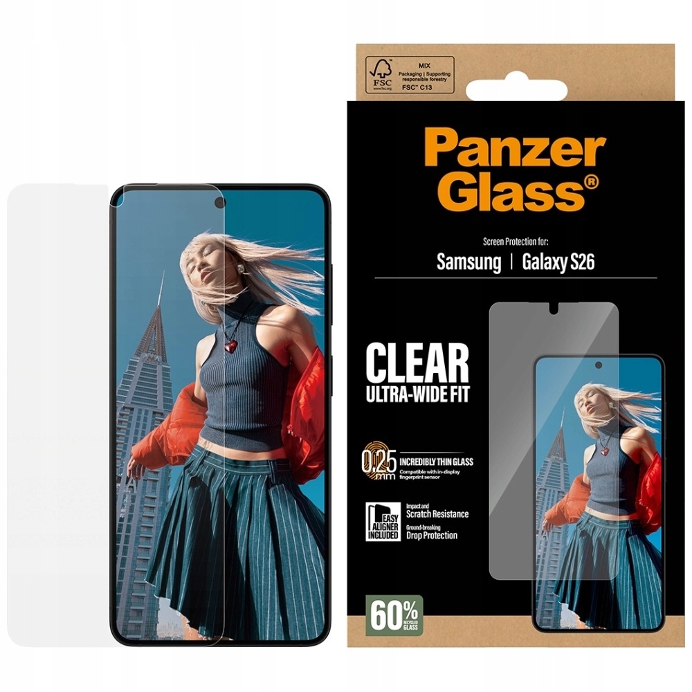 Tvrzené sklo PanzerGlass Ultra-Wide Fit EasyAligner pro Samsung Galaxy