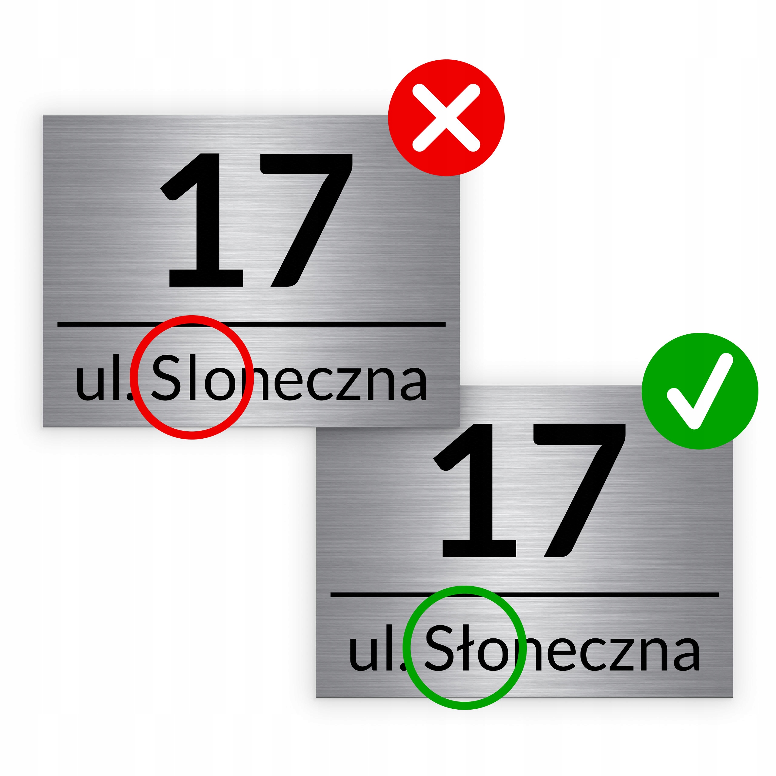 NIERDZEWNY NUMER NA DOM 32x21cm TABLICZKA ADRESOWA Z NUMEREM DOMU ALUMINIUM Szerokość produktu 32 cm
