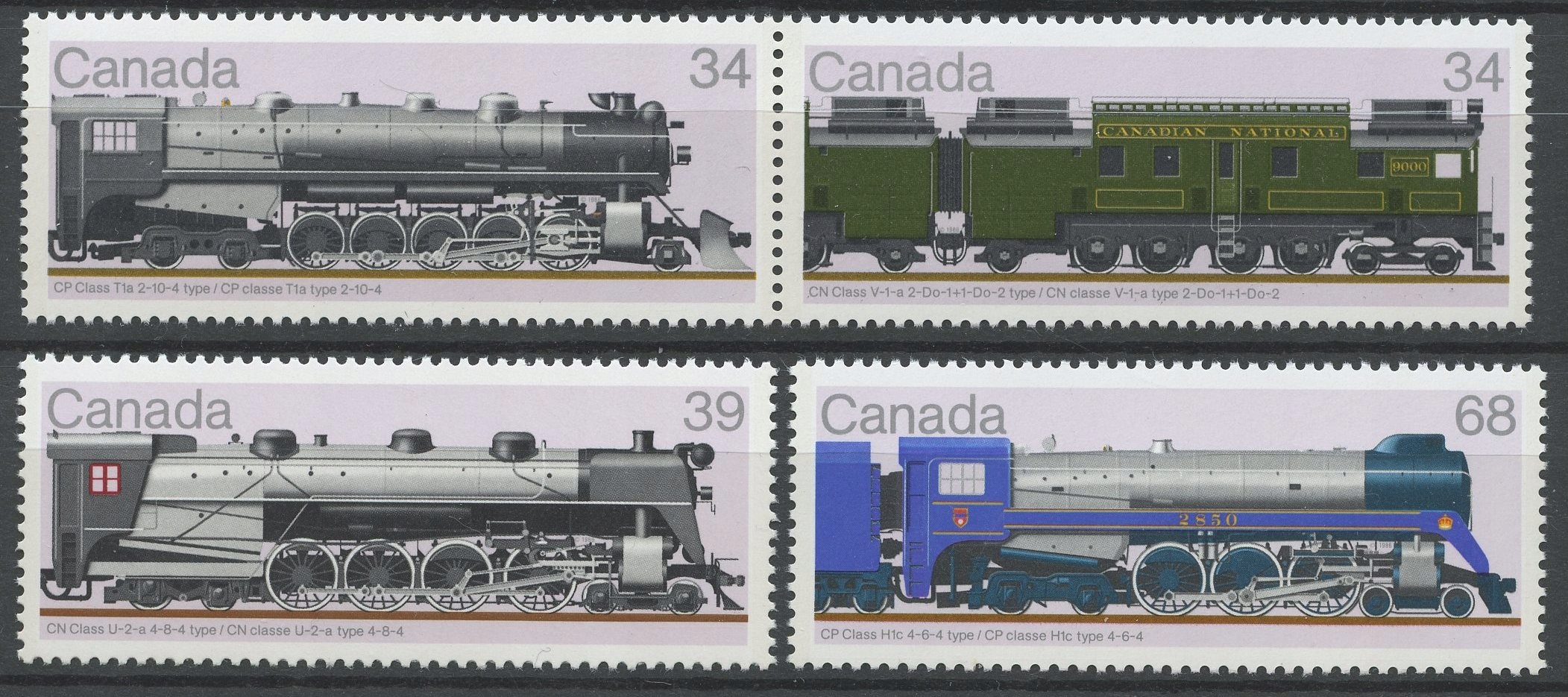 Kanada** Mi. 1018-21 Kolejnictwo