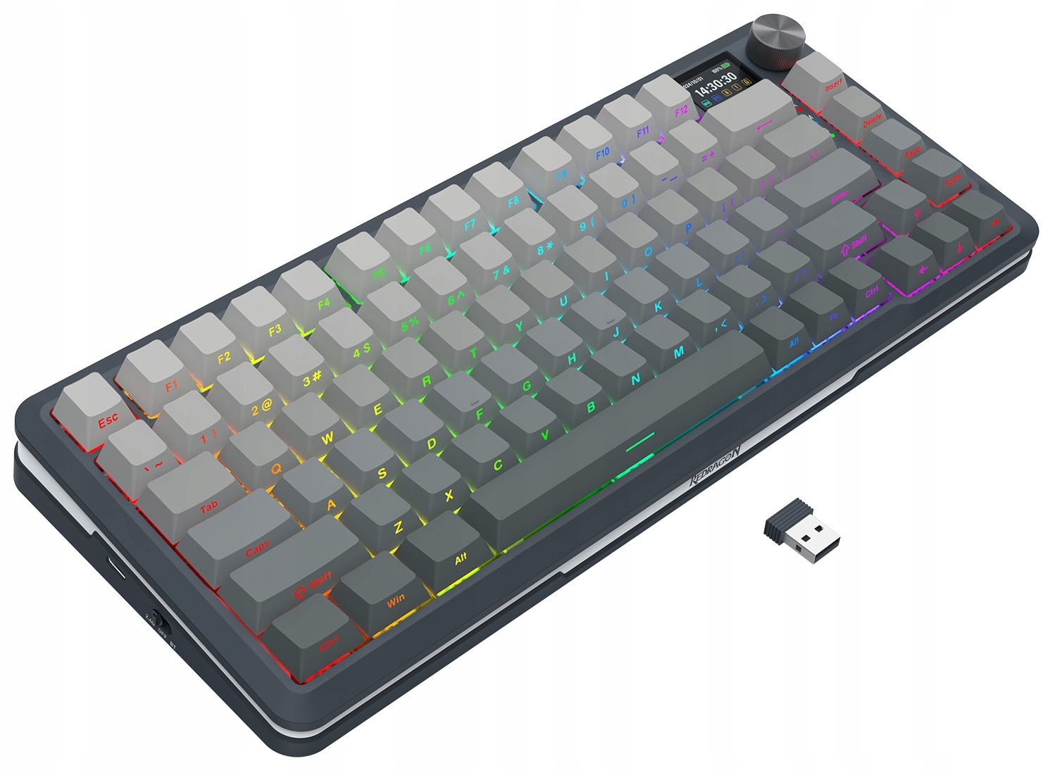 Klawiatura mechaniczna Redragon biała USB RGB