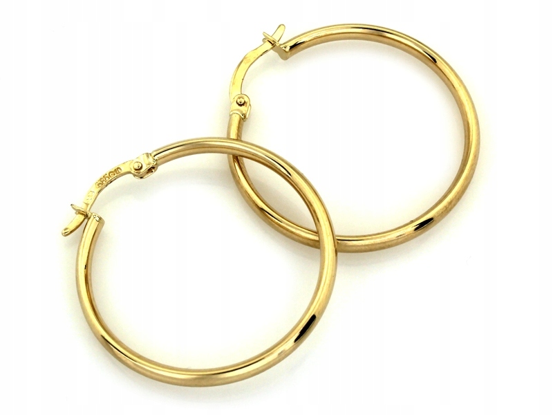 Náušnice Ze Zlata Ženské 585 nadčasové 25 mm průměr vzoru kruh