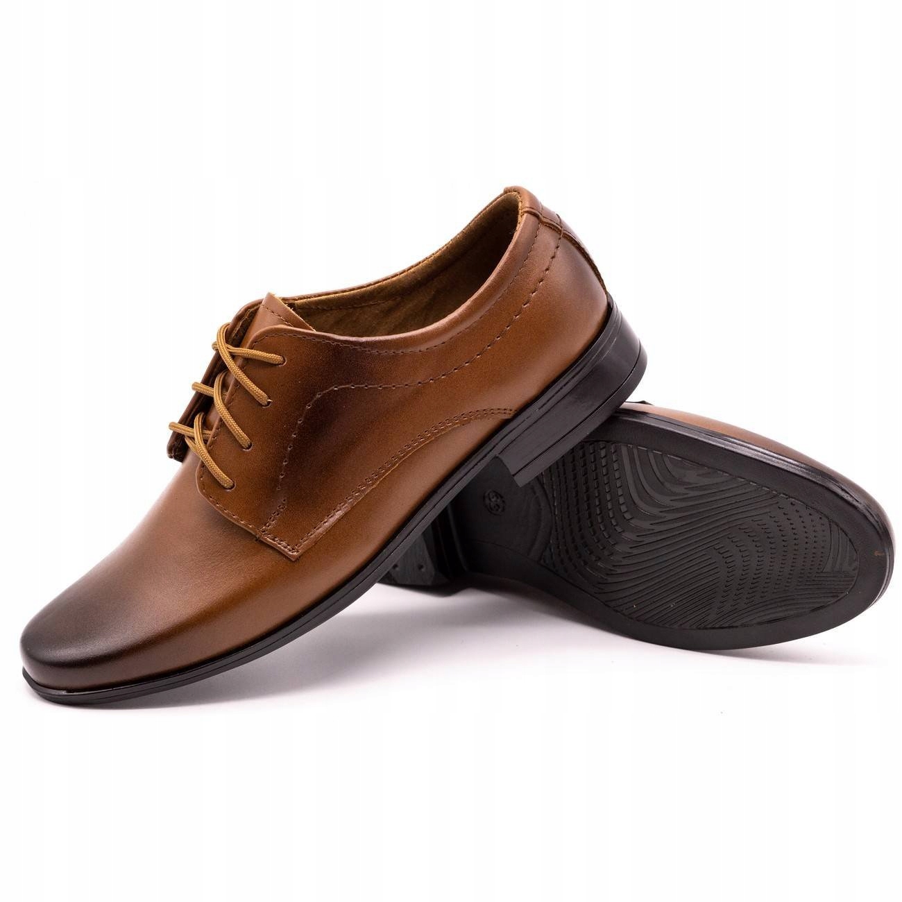 Buty dziecięce wizytowe skórzane J1 brązowe 34 Waga produktu z opakowaniem jednostkowym 1 kg