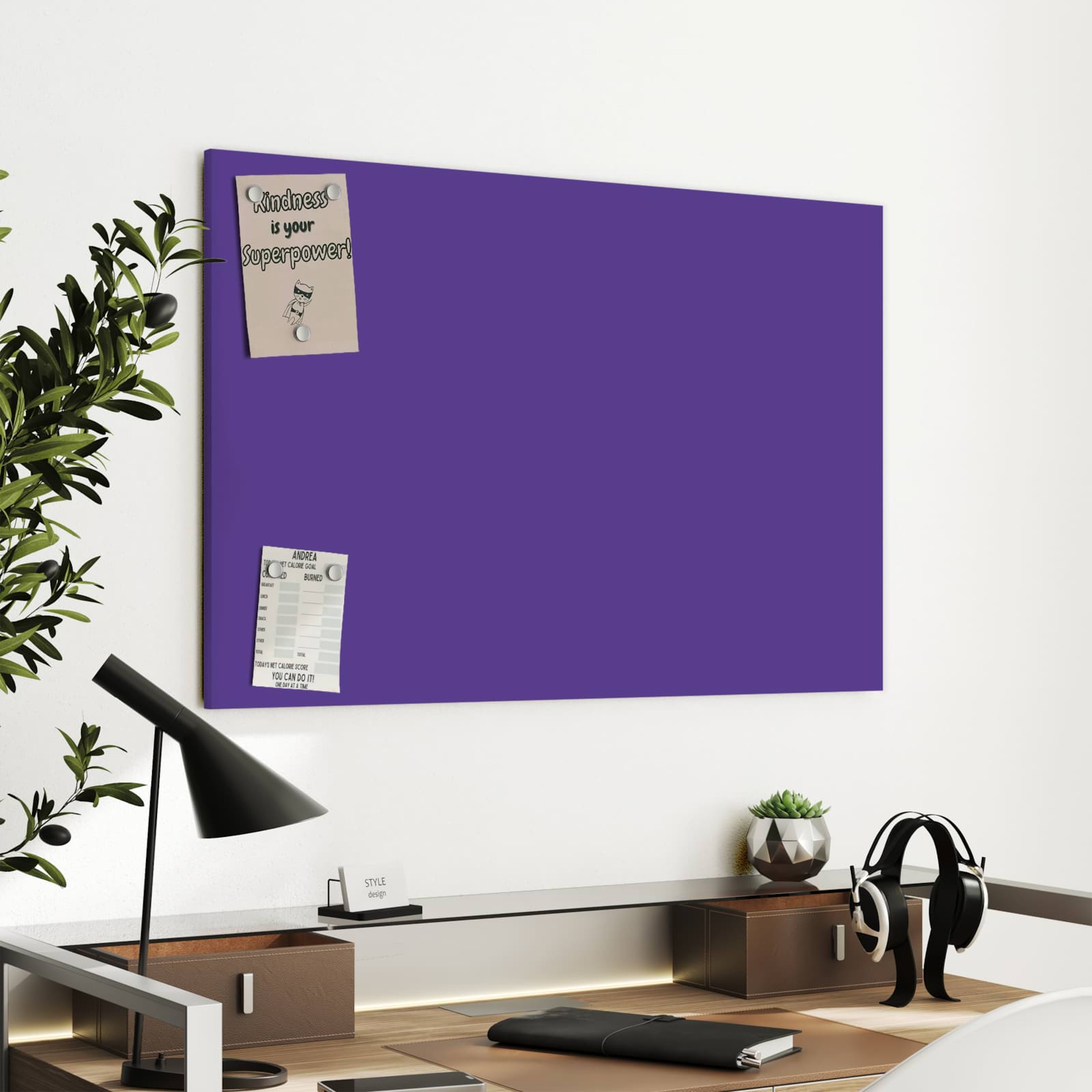 Magnetická tabule Fialové Pozadí A 90 × 60 cm