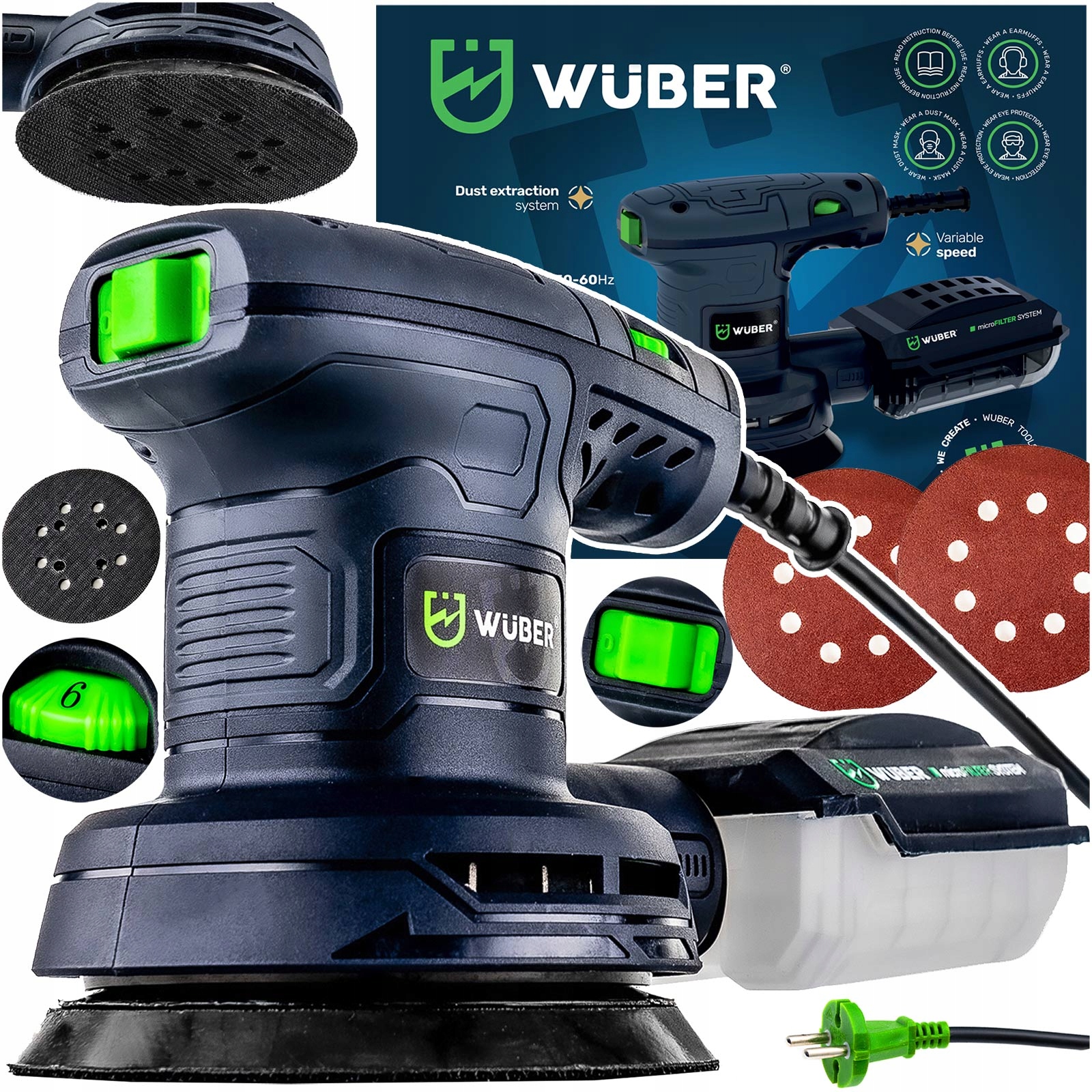 Szlifierka Oscylacyjna Mimośrodowa Elektryczna Z Regulacją Wuber