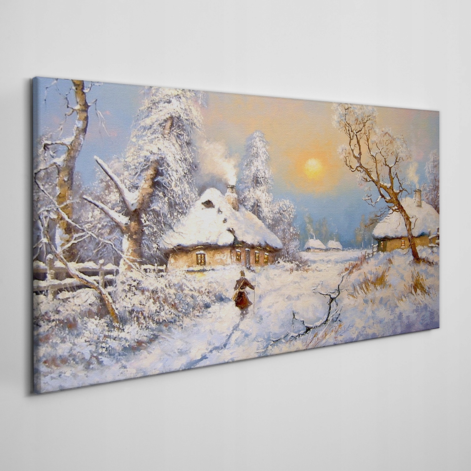 

Obraz na płótnie Wieś chaty zima śnieg 120x60 cm