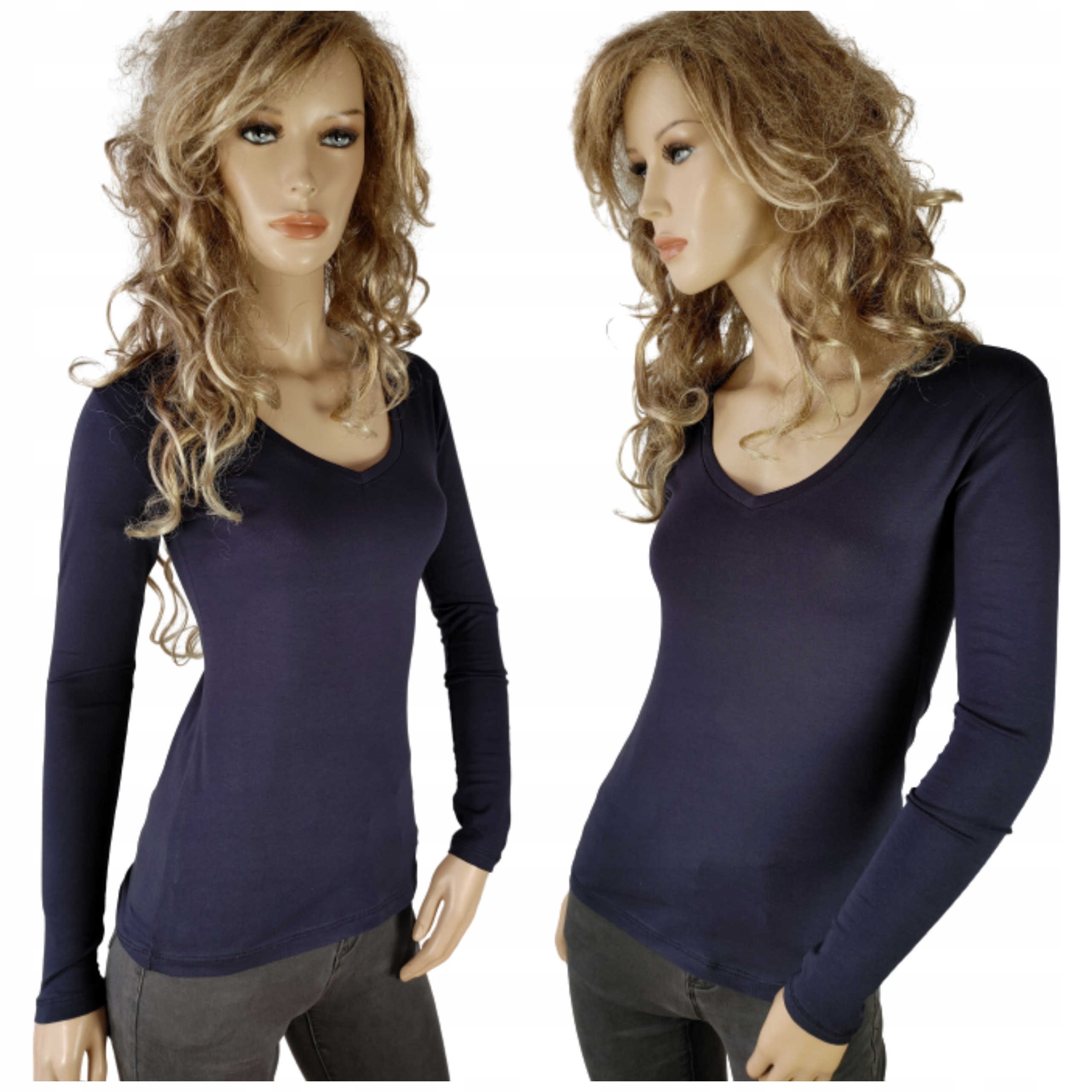 

Gładka Bluzka Latynka serek długi ręk podkoszulka