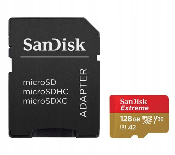 Karta pamięci z adapterem SanDisk microSDXC 128GB Extreme 190MB/s A2 V30 Stan opakowania oryginalne