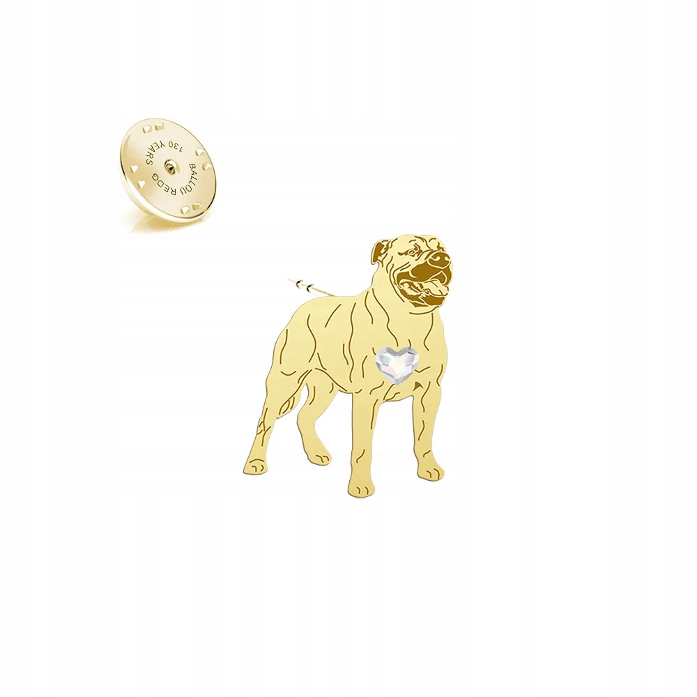 Odznak s pejskem Ca de Bou pes z Mallorky 925 Dárek Dedikace Bonus