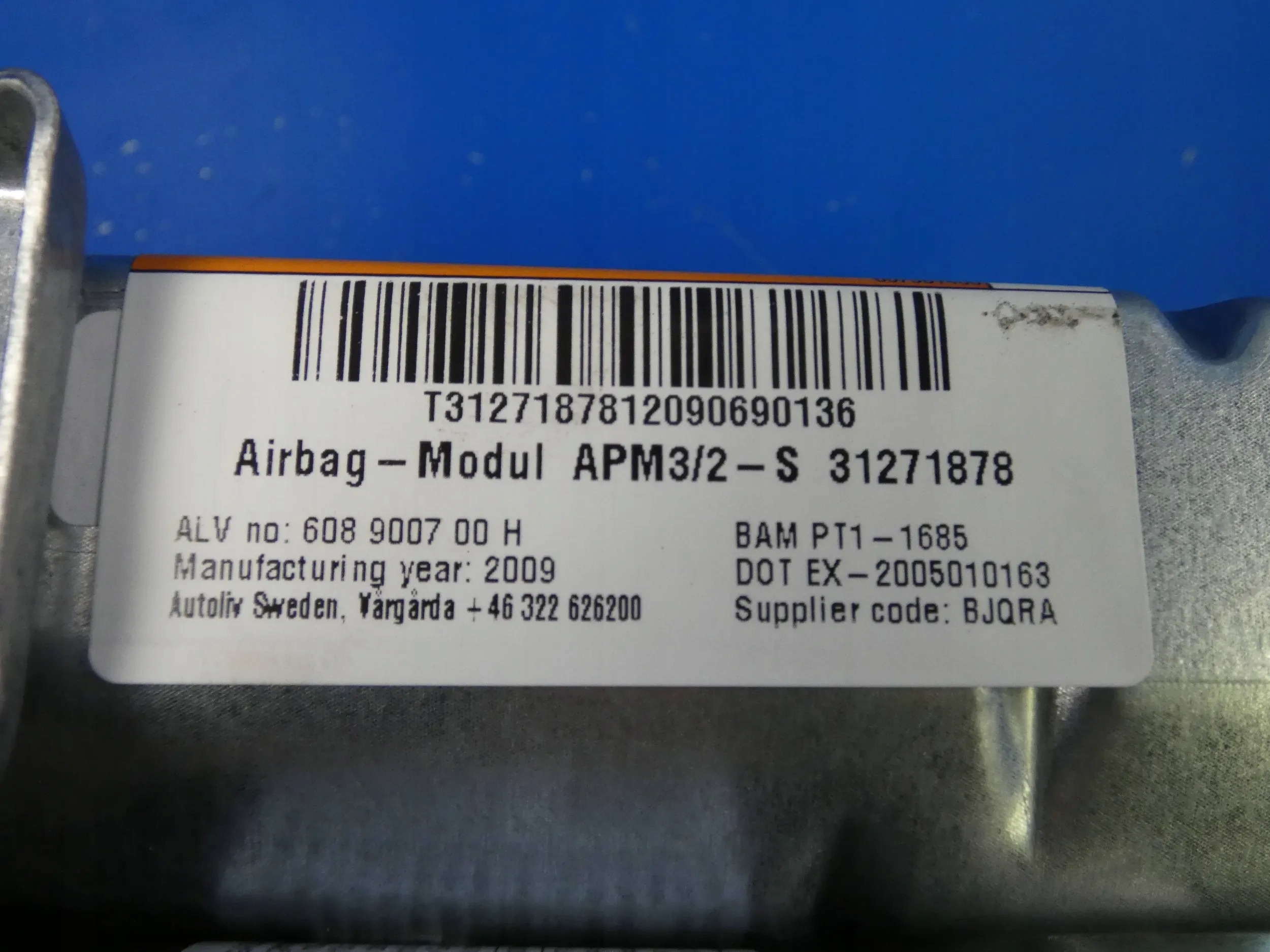 VOLVO XC60 a AIR BAG airbag spolujezdce ORGINALNA